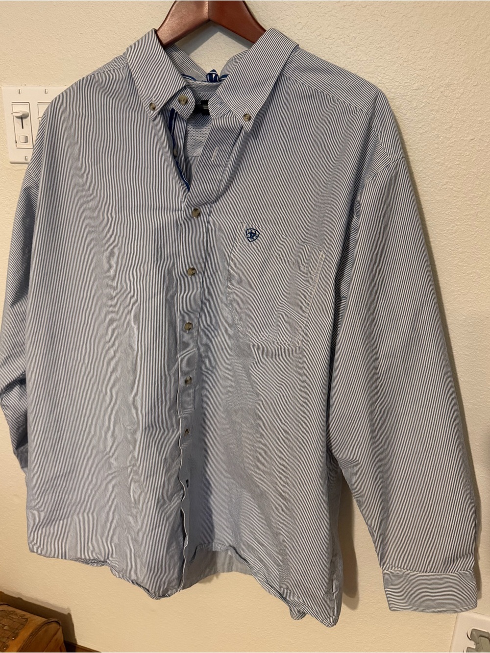 Ariat Men's Blue Micro-Stripe Button-Down Shirt